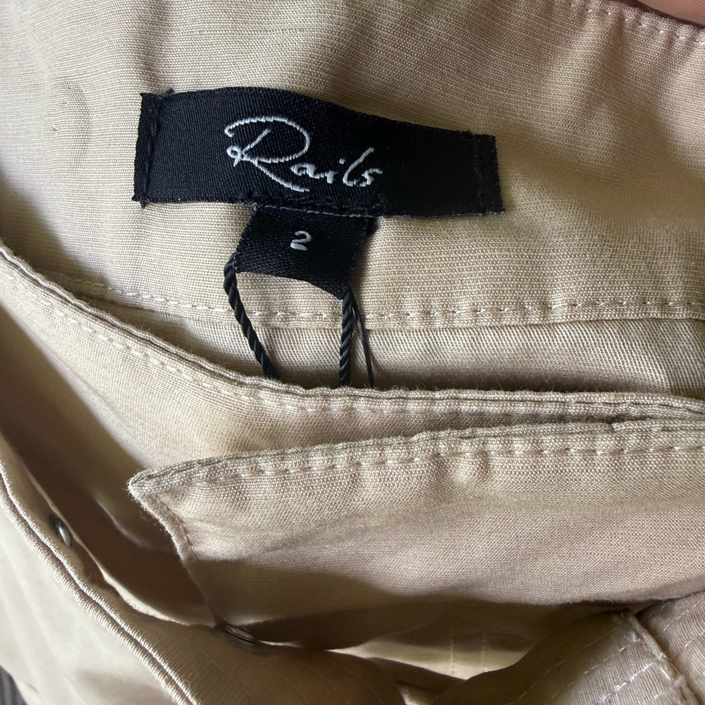 Rails Cyrus Classic Khaki Linen Blend Midi Women's Skirt - Picture 9 of 11